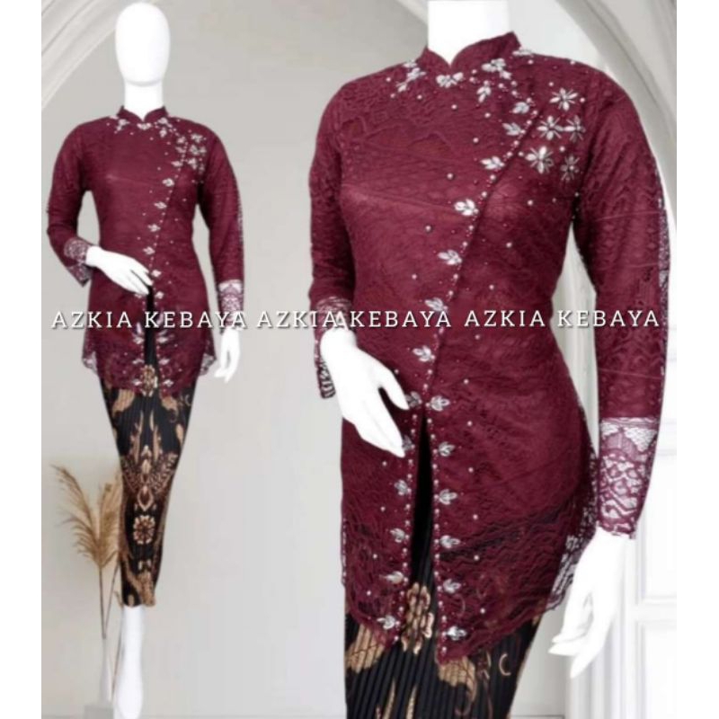 Set Kebaya Janggan Brokat - Kebaya Modern - Kebaya Wisuda - Kebaya Remaja - Kebaya Pesta - Kebaya Se