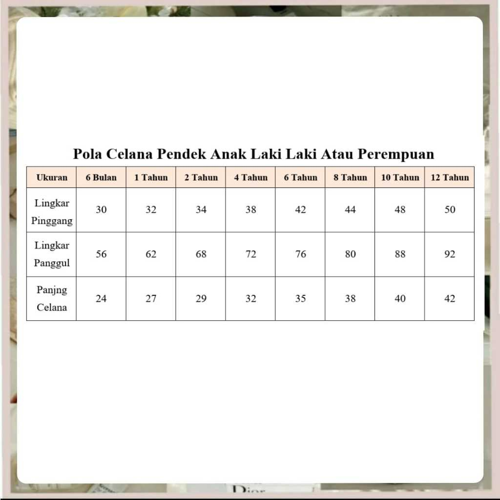Hisperingin_ Pola Celana Pendek Anak Laki Laki Atau Perempuan Pola Instan Celana Pendek Anak Laki