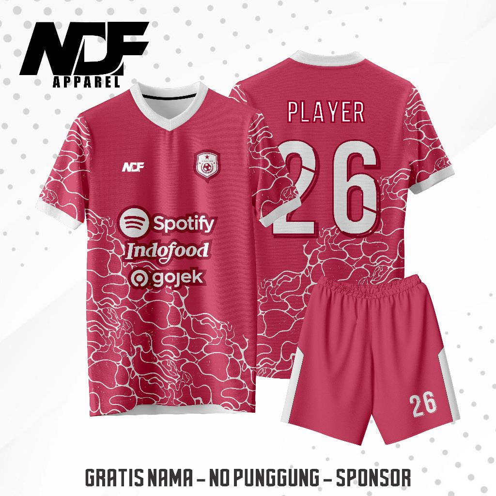 JERSEY FUTSAL dan BOLA MERAH PUTIH FULL PRINTING GRATIS CUSTOM NAMA NOMOR LOGO SPONSOR
