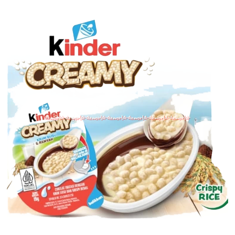 

Kinder Creamy 19gr Krim Susu Renyah Coklat Bulat Dengan Krim Susu Dan Krispi Beras Mengandung Susu Sapi Dengan Vitamin B12