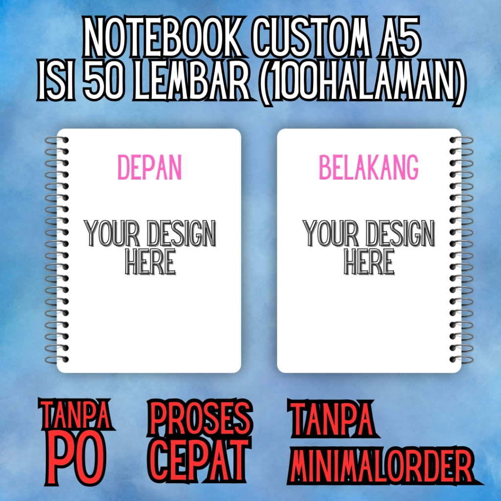 

BUKU CATATAN/NOTES CUSTOM UKURAN A5 100 HALAMAN