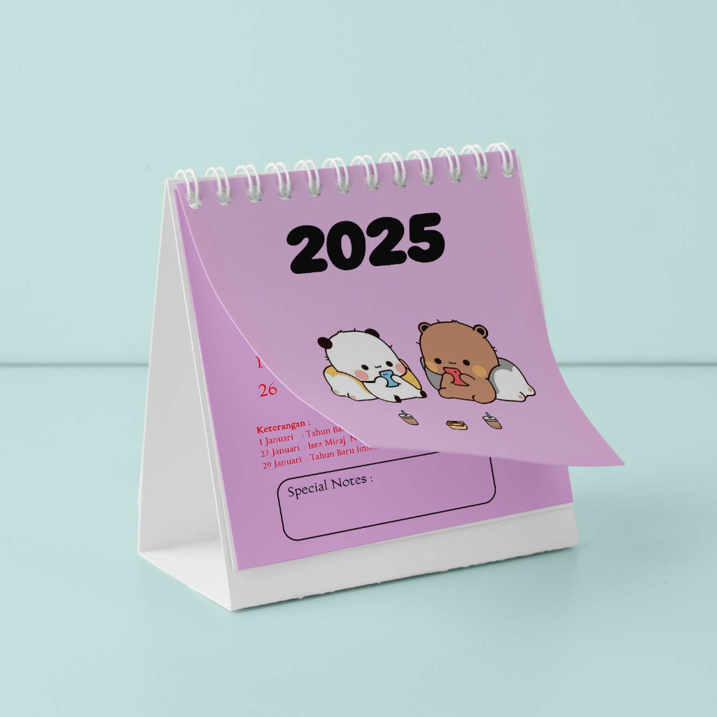 

Kalender Meja Mini 2025 Portable Edisi Bubu II Praktis dan Berkualitas II Custom