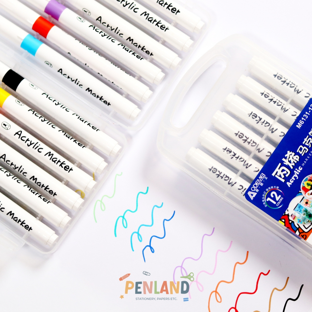 

Spidol Acrylic Marker Isi 12 Warna ADM-M6131-12 PL00005 Bisa COD