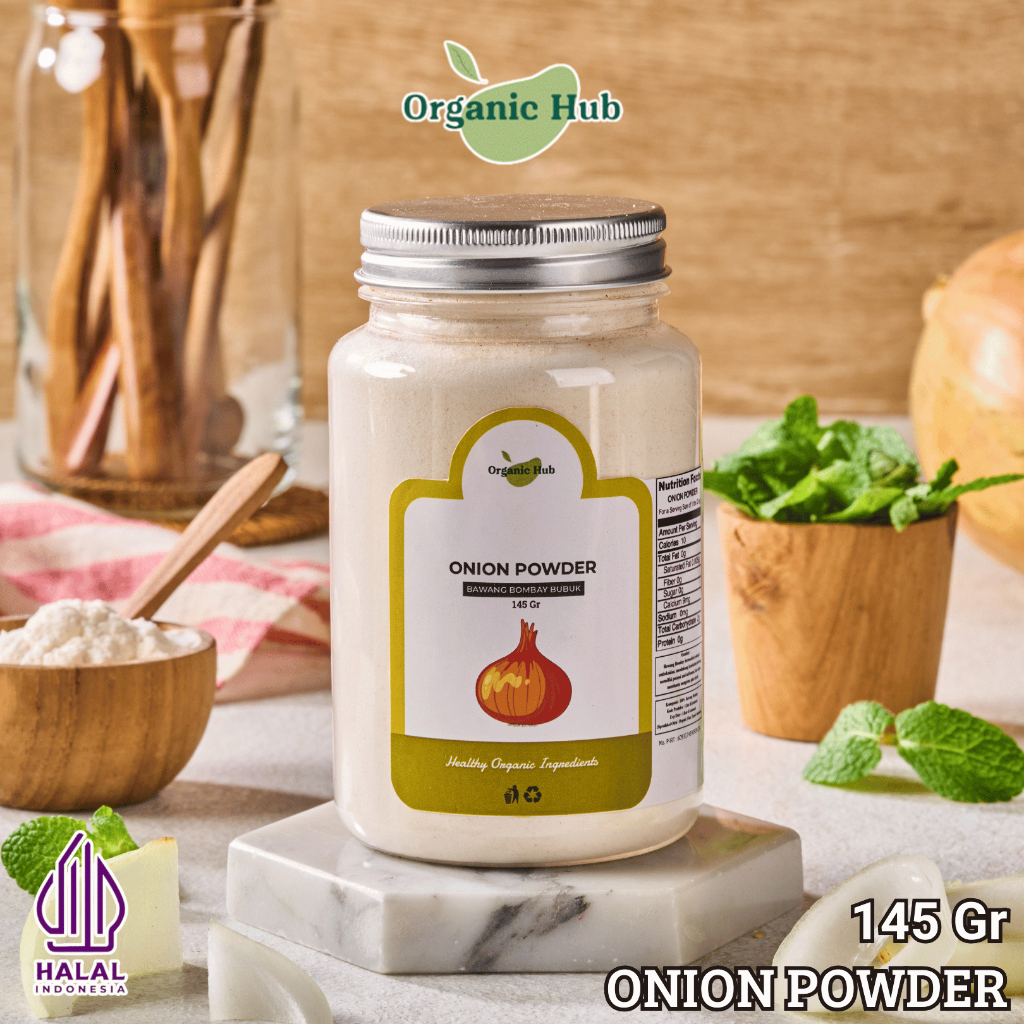 

Organic Hub Bawang Bombay Bubuk Rempah Bumbu Dapur Original Onion Powder Premium Quality 145 gr