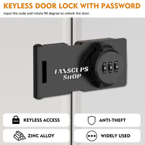Kunci Gembok Kombinasi Angka 3 Digit Password Kuncian Pengunci Pintu Lemari Laci Gudang Rumah Portab