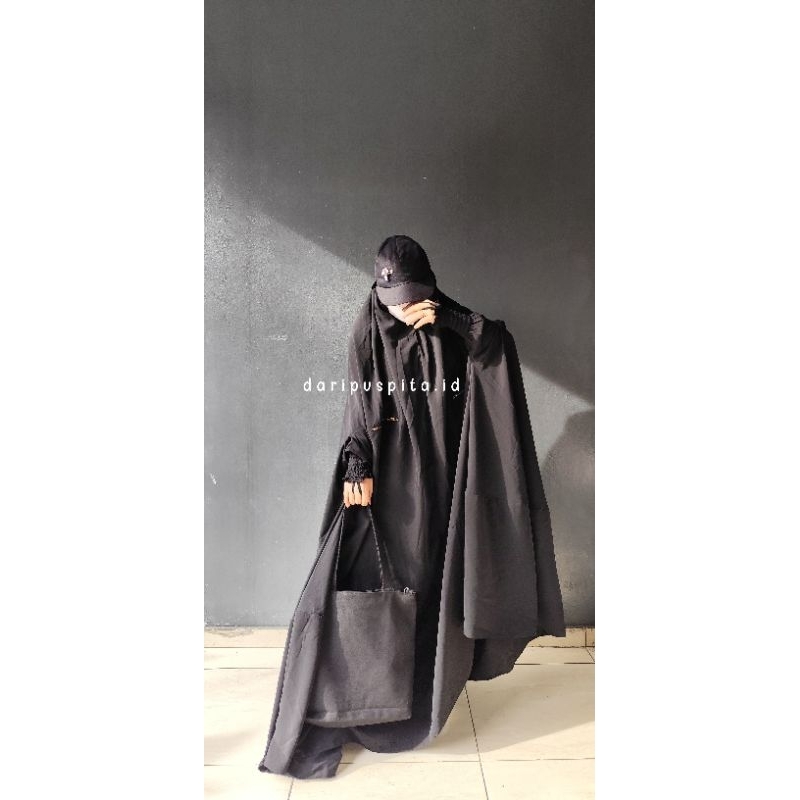 FLASH SALE Khimar Overhead Lengan Lantai Floor Kerudung Khimar Hijab Bergo Instan Non Pet Syari Jumb