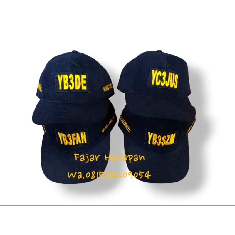 TOPI ORARI BORDIR CALLSIGN rapel hitam