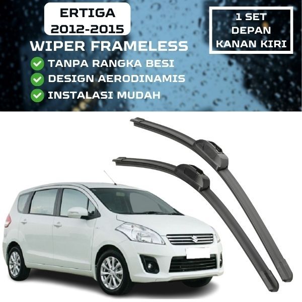 WIPER ERTIGA 2012-2015 DEPAN 1 SET KANAN KIRI FRAMELESS