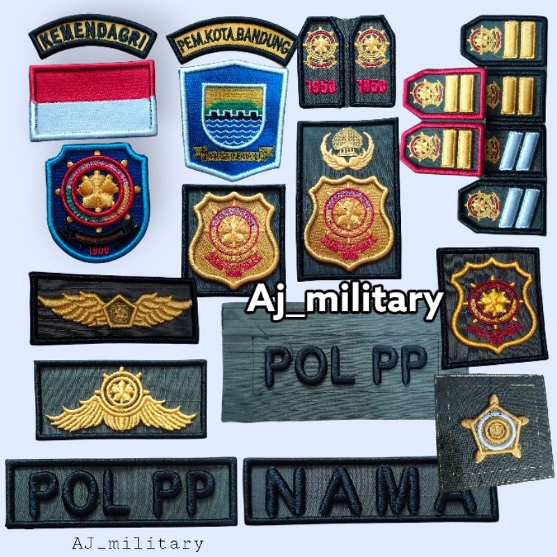 atribut satpol pp pol pp bordir timbul 3D kualitas bagus