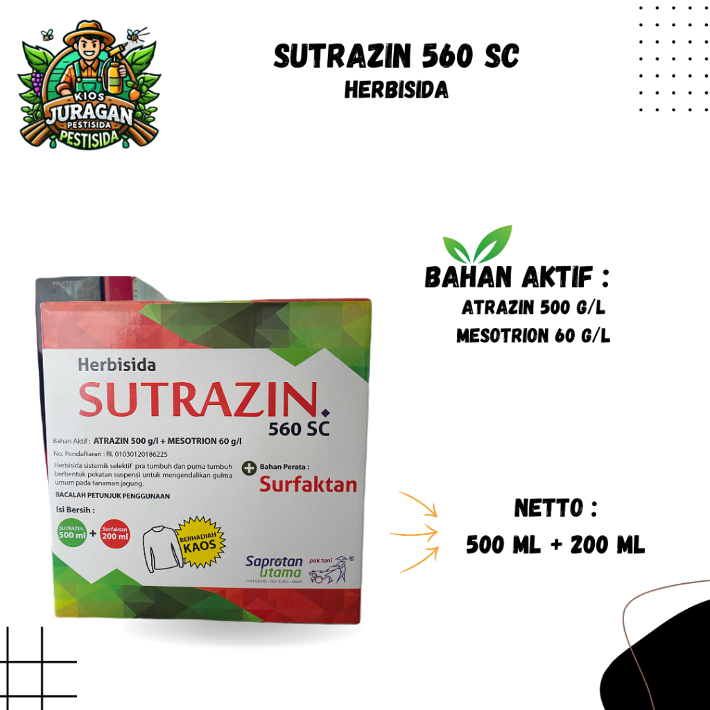 SUTRAZIN 560SC 500ML + 200ML HERBISIDA SELEKTIF JAGUNG