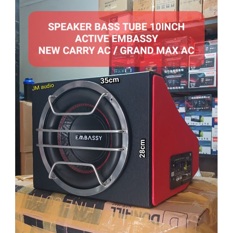Speaker SUBwoofer BASS TUBE 10 inch EMBASSY MAX 500watt 12Volt Mobil ( New Carry AC / Grand Max Ac)
