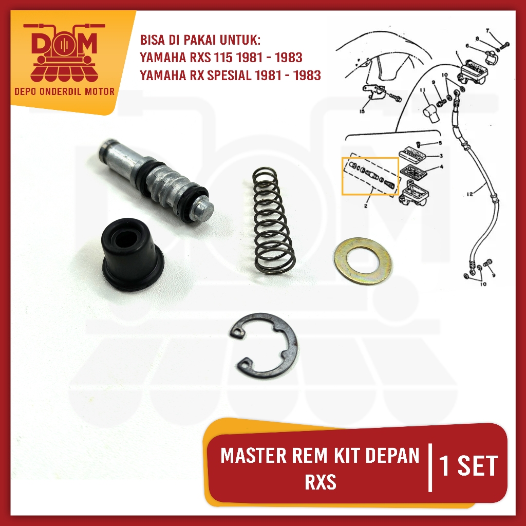 Master Rem Kit Depan RXS (KAWA) Repairkit Seal Sil Master Rem Cakram Depan Yamaha RX King RX Spesial