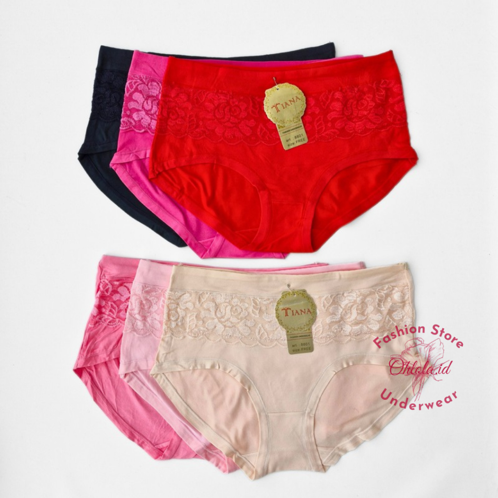 4 Pcs Celana Dalam Wanita Dewasa CD Tiana Renda Katun Super Soft
