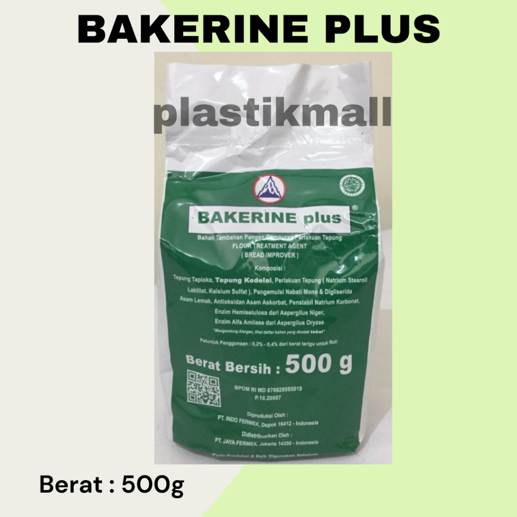 

BREAD IMPROVER BAKERINE PLUS 500 gram / PELEMBUT ROTI bakerin