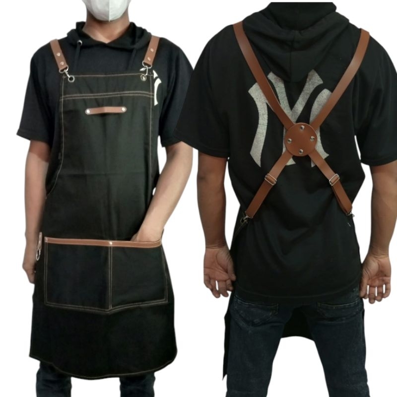 Apron celemek apron masak apron coffe apron drill apron barista murah apron chef celmek barista