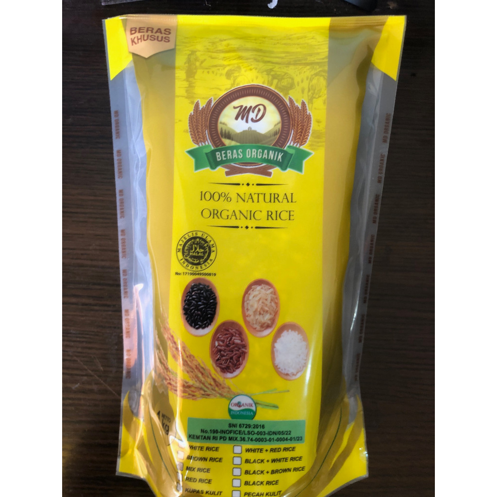 

Beras MD Organic mix rice kemasan 1 Kg