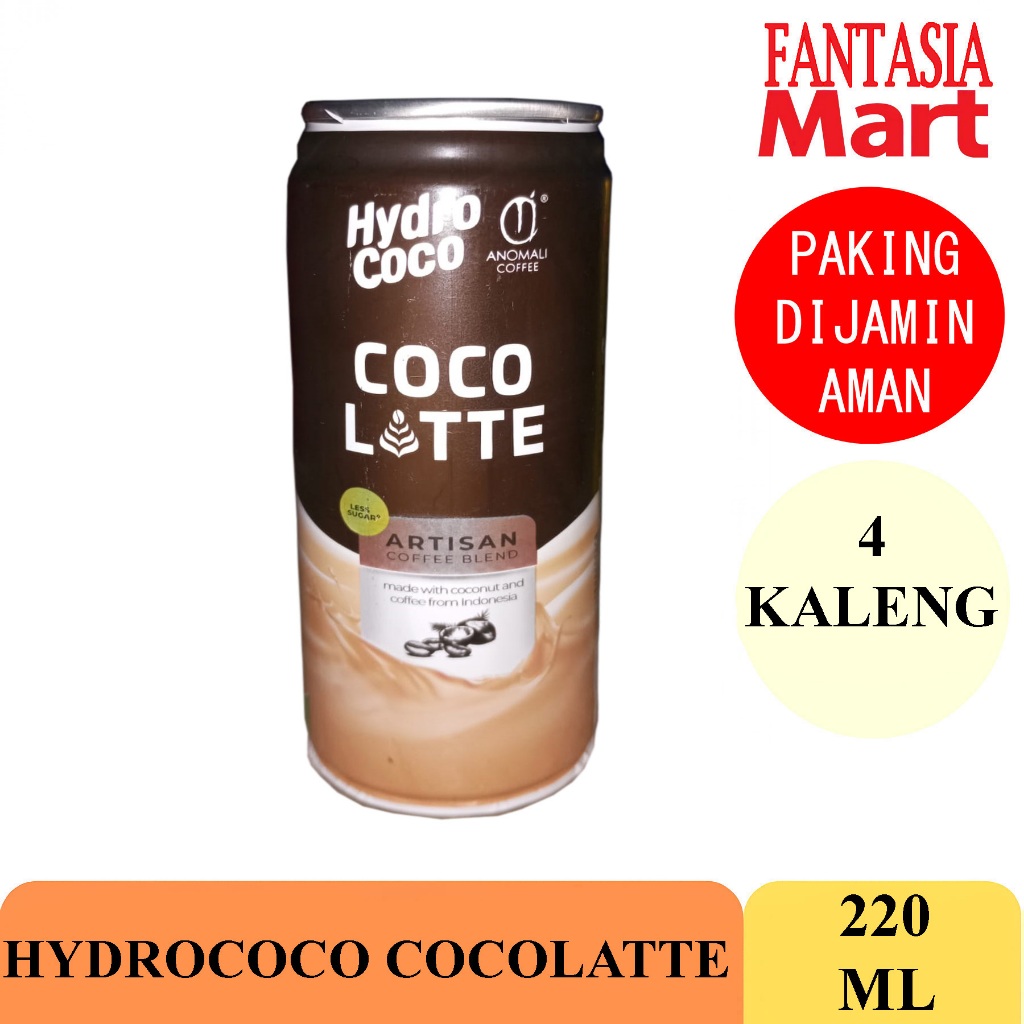 

HYDRO COCO CAFFE LATTE ANOMALI KOPI 220ML KALENG PACK 4 PCS FUN CORNER DENGAN PAKING AMAN