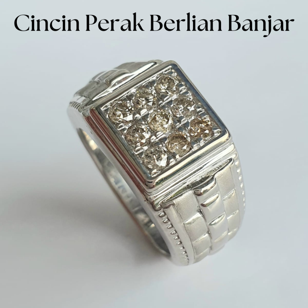 Cincin Perak Berlian Banjar Asli Silver Ring Pria