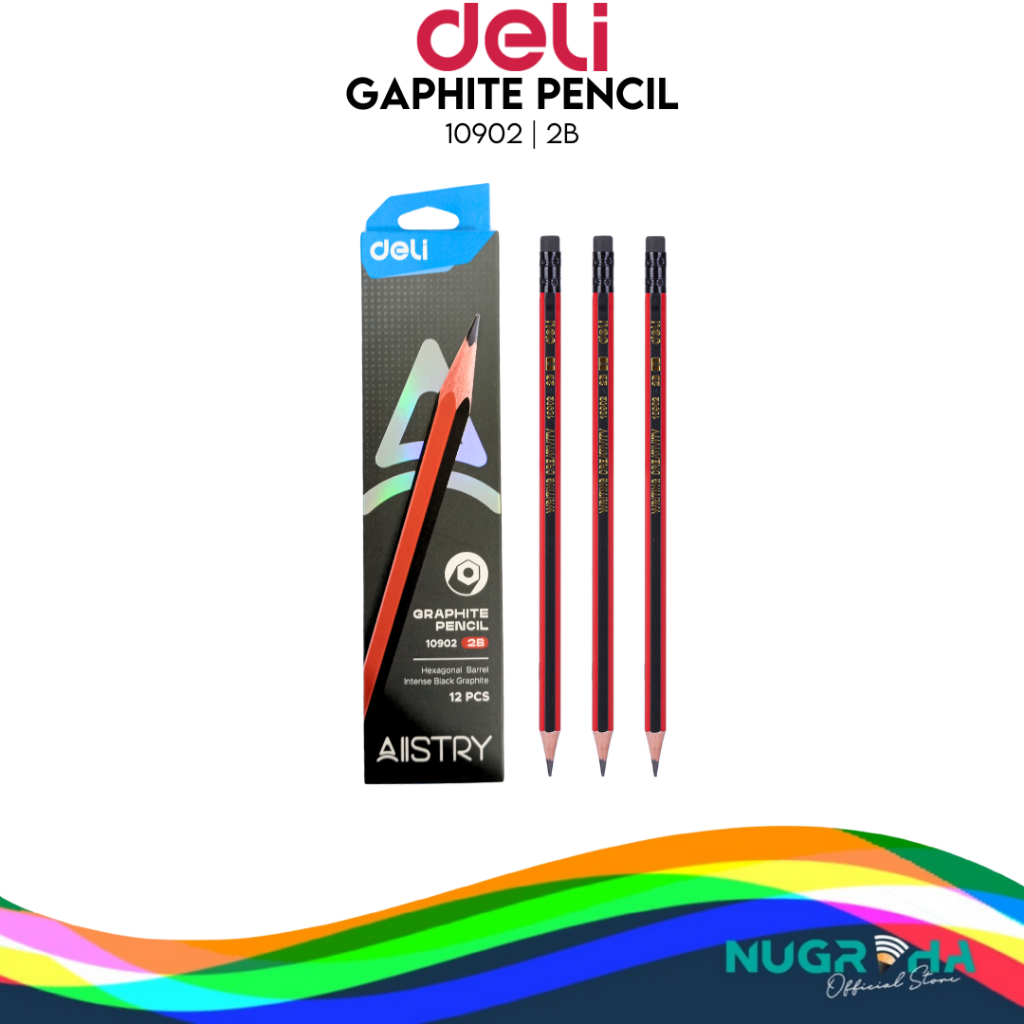 

DELI 10902 2B PENSIL GRAPHITE PENCIL HEXAGONAL BARREL