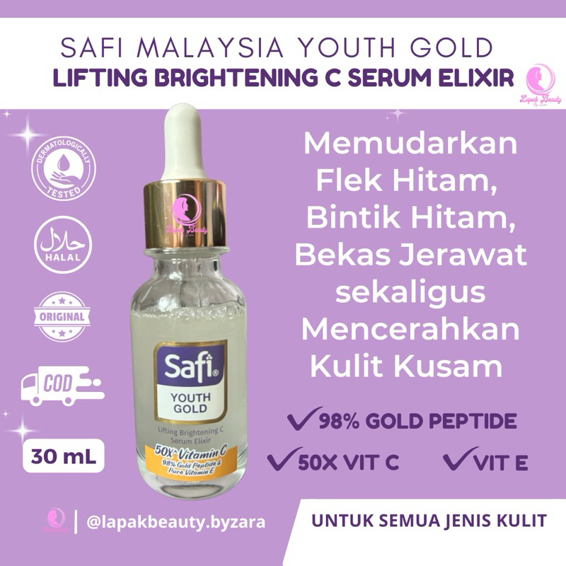 Safi Youth Elixir Serum Wajah Penghilang Bekas Jerawat Flek Hitam Dark Spot Skincare Safi Malaysia