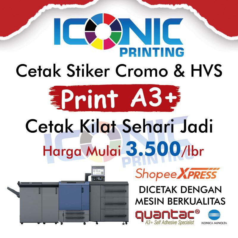 

CETAK Sticker A3+ HVS/Chromo Custom Label Packaging Kemasan Makanan Minuman Tahan Lama Kualitas Baik