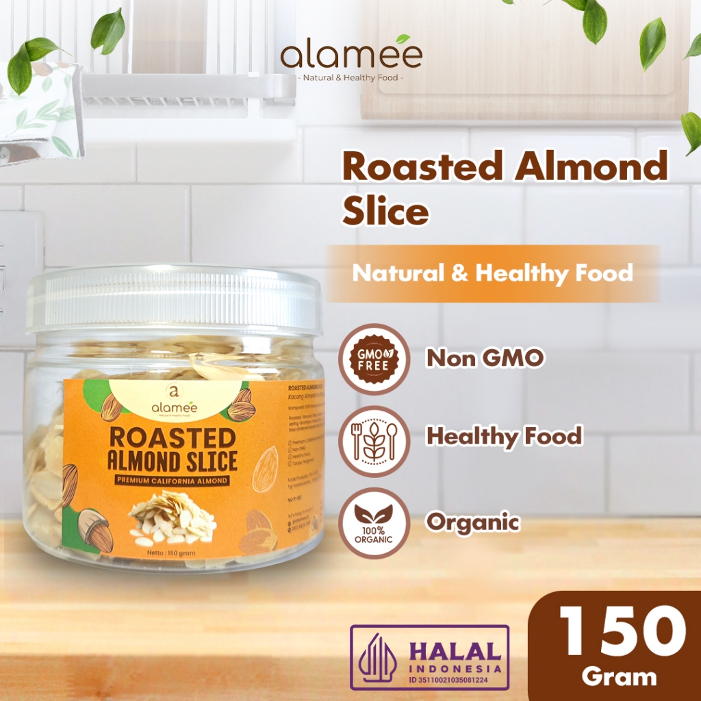 

ALAMEE Almond Panggang Slice Roasted Almon Iris Topping Toping Kacang 150gr