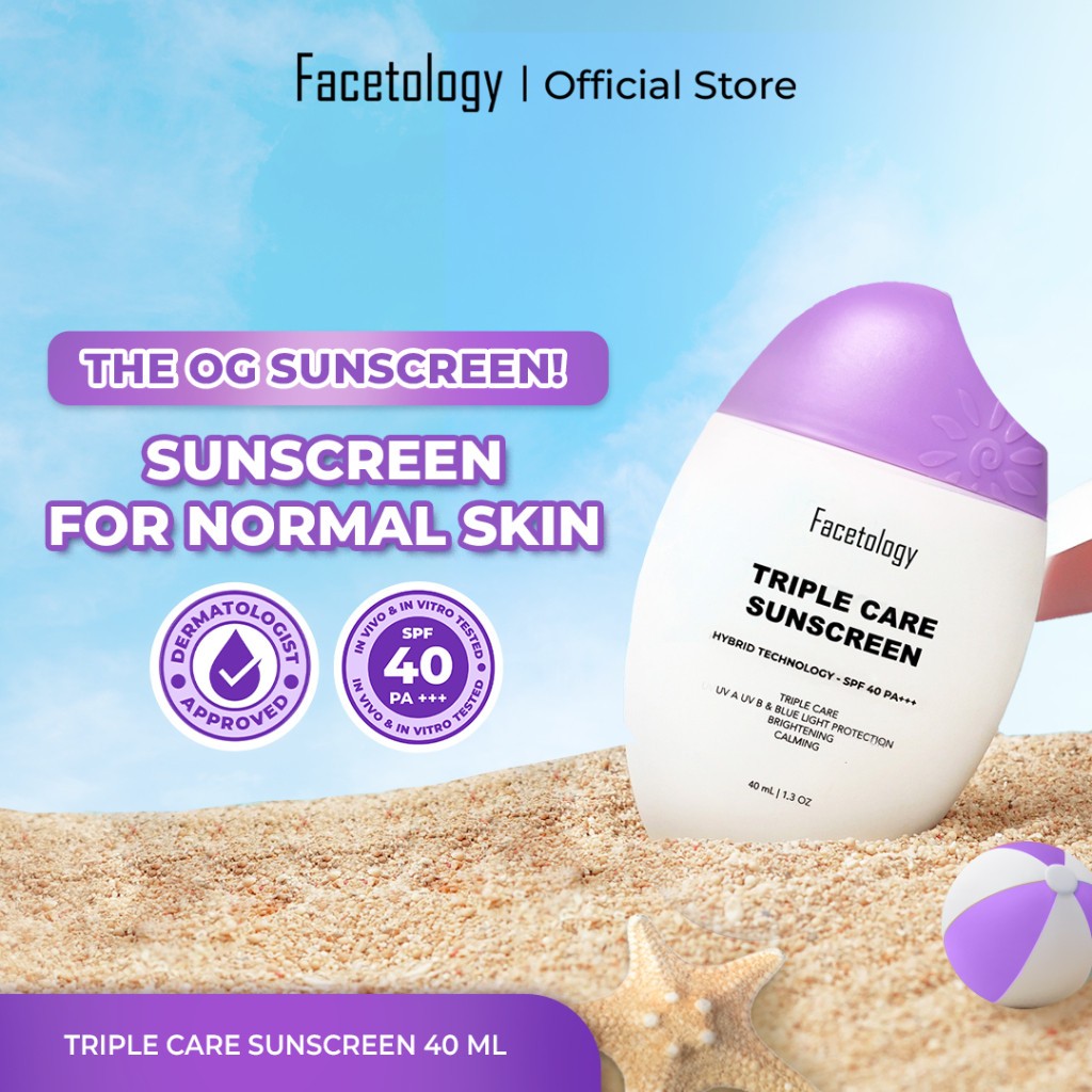 Facetology Sunscreen SPF 40 PA+++ 40ML Triple Care - FIT-SS | Lux Fluffy
