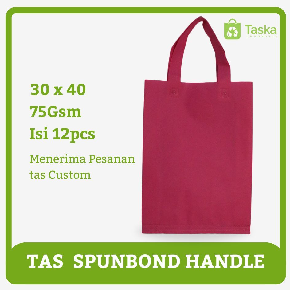 

TAS SPUNBOND HANDLE 30X40 LUSINAN WARNA PINK FANTA / Tas Belanja Murah / Kantong Belanja