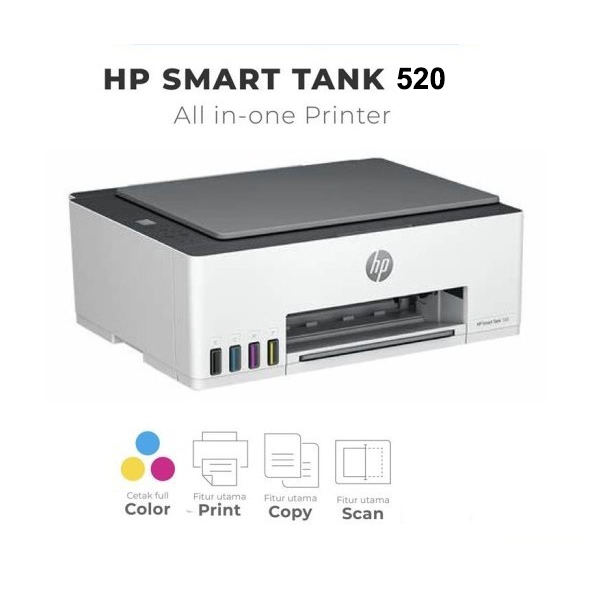 Printer HP Smart Tank 520 (Print F4, Borderless A4, Scan Copy a4)