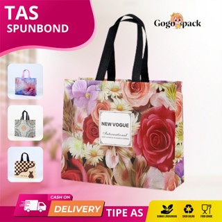 

Tas Belanja / Tote Bag Spunbond Kain Motif Premium Kantong Jumbo Tas Kado Gift I Kantong Belanja AS05-AS07