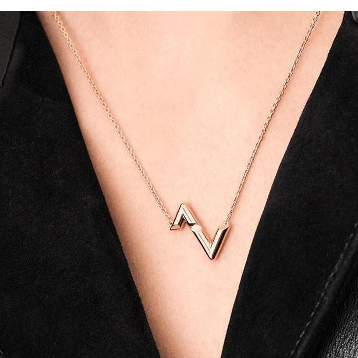 ❤️COD 17K emas asli Ganda V gantung kalung Ganda V gantung kalung
