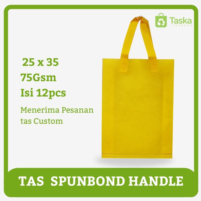 

TAS SPUNBOND HANDLE 25x35 LUSINAN WARNA KUNING / Tas Belanja Murah / Kantong Belanja