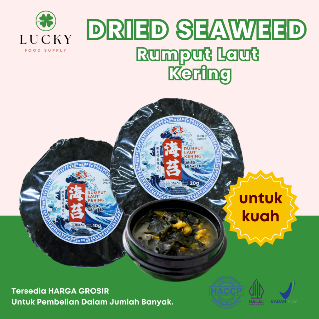 

Rumput Laut Kering untuk Kuah / Dried Seaweed / Daikichi HALAL