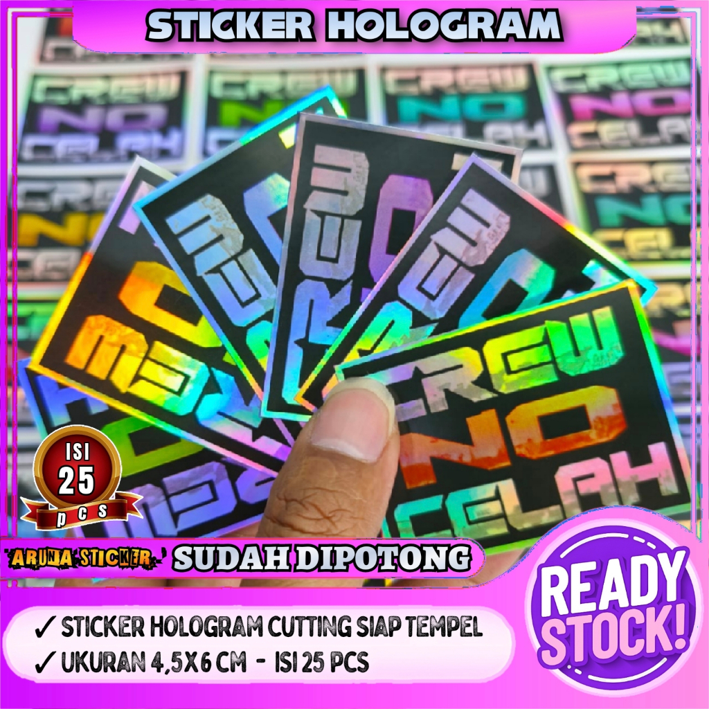 

25 pcs Sticker Crew No Celah Bus Mania Hologram Sudah Dipotong Tinggal Tempel