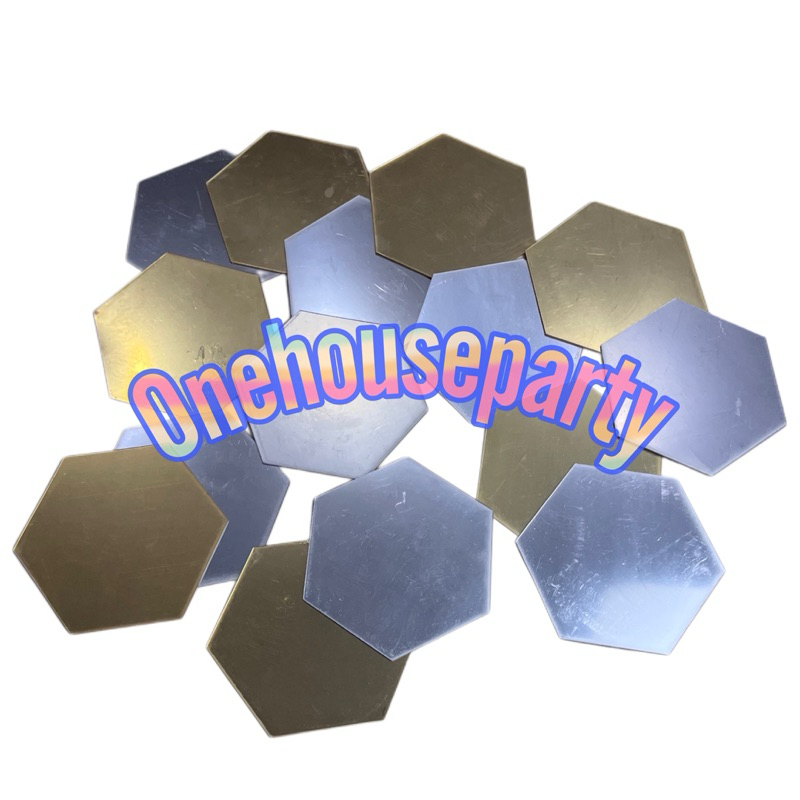 Kaca Cermin hexagonal cermin tempel dinding segi enam mirror Acrylic One house party