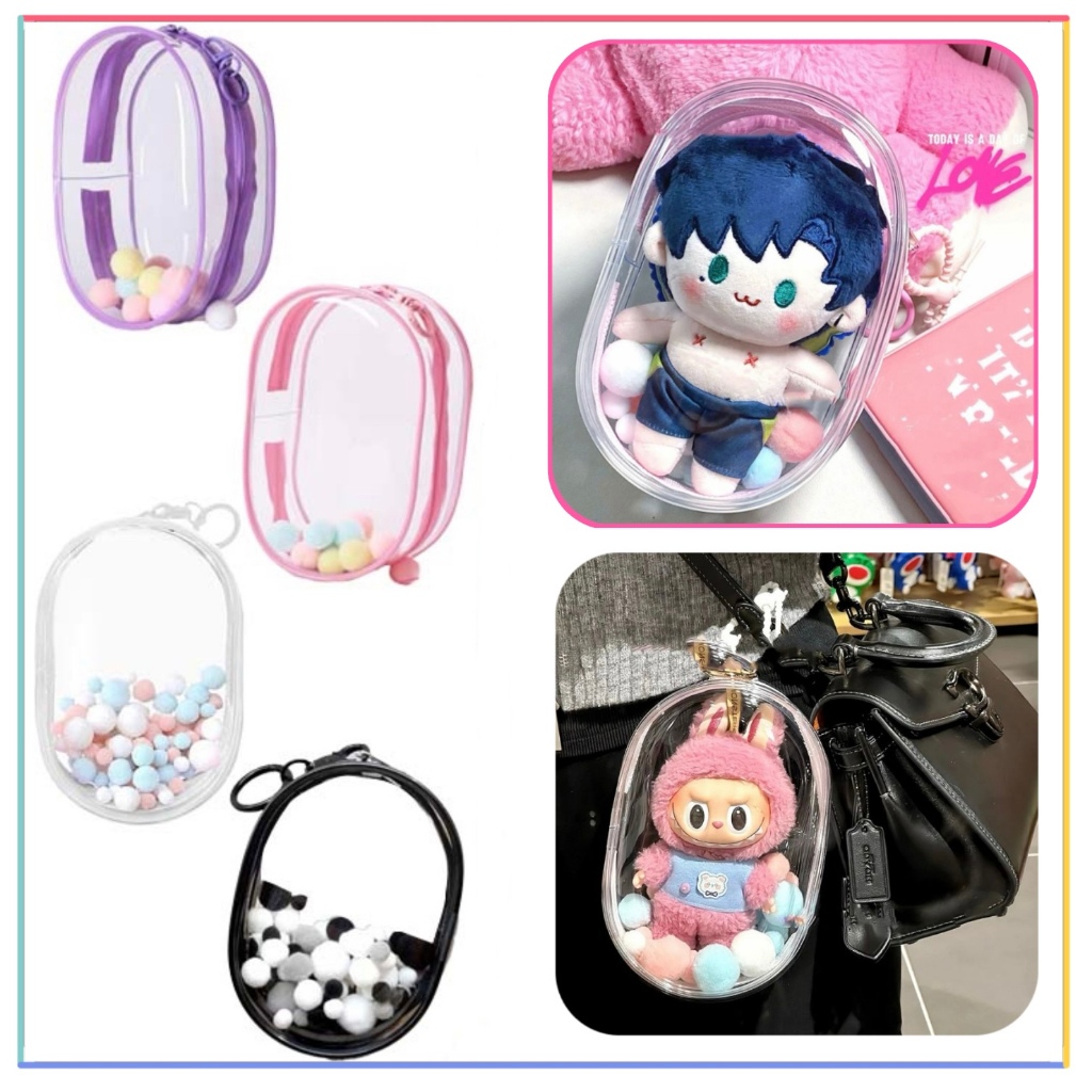 PVC Doll Pouch Transparan Pouch Popmart Pouch PVC Boneka Mini Doll Pouch Kantong Display Boneka Pop 