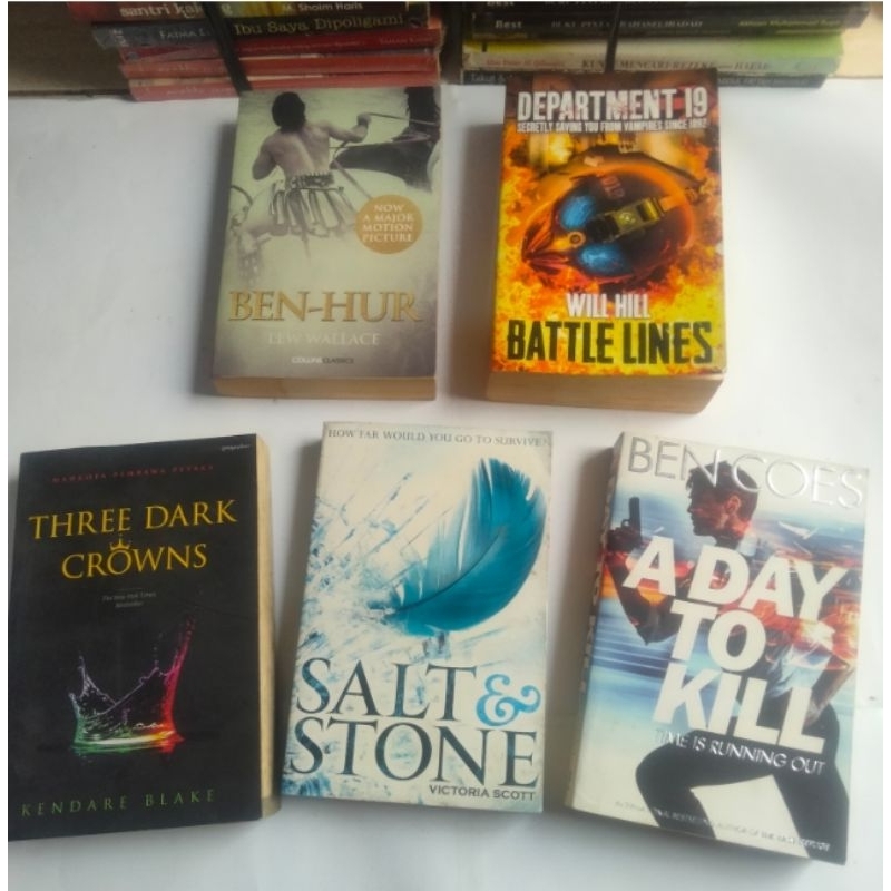 Buku Novel Epic; A DAY TO KILL, SALT & STONE, THERE DARK CROWNS, BATTLE LINES, BEN- HUR, ROSE UNDER 