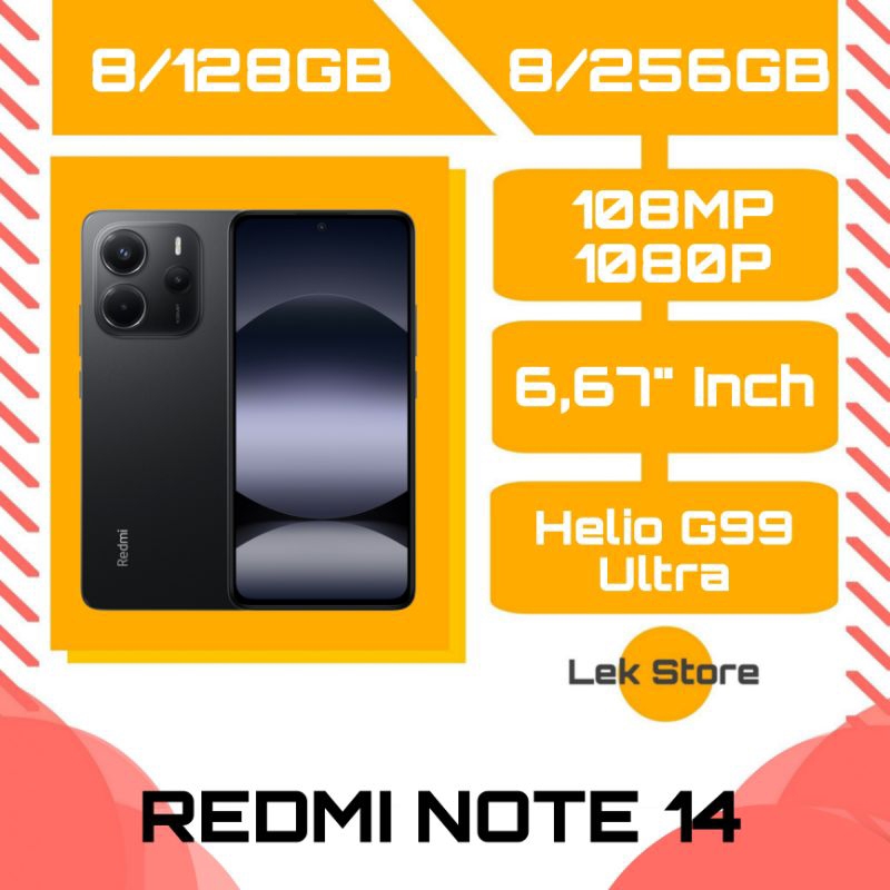 XIAOMI REDMI NOTE 14 4G RAM 8/256GB, 8/128GB - GARANSI RESMI - FREE AKSESORIS  HANDPHONE -SMARTPHONE