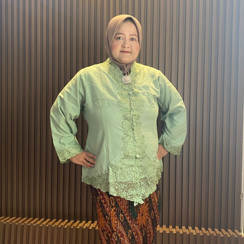 Kebaya Encim Bordir Jumbo LD 130cm Dan LD 140cm Lengan Panjang Modern Terbaru