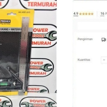 

Penggaris Siku Tukang Waterpass 12" PROHEX Combination Try Square