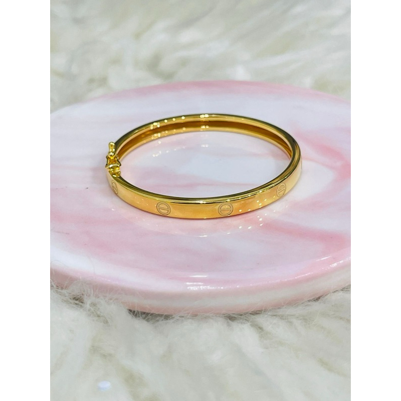 gelang bangle laser anak bayi cute lucu emas asli kadar 700