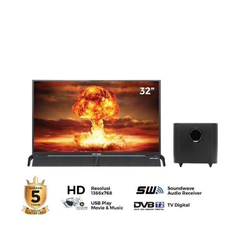 POLYTRON PLD32BV1558 Cinemax Soundbar DIGITAL LED TV 32" PLD 32BV1558