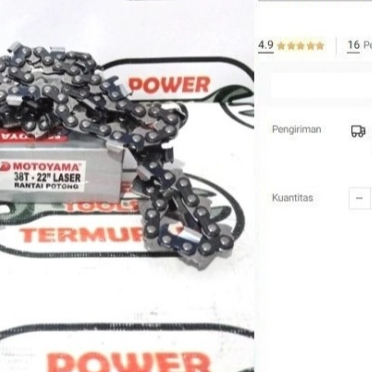 

Rantai Chainsaw 22" 38T Potong MOTOYAMA Rante Mesin Chain Saw Gerigi