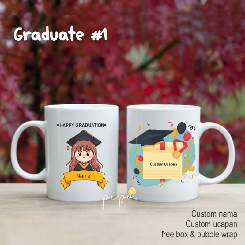 Mug custom graduation, hadiah wisuda, kado wisuda, mug custom