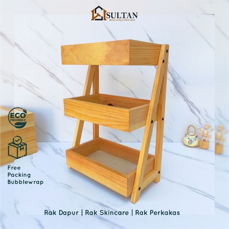 Rak bawang minimalis / Rak bawang estetic / Rak kayu serbaguna