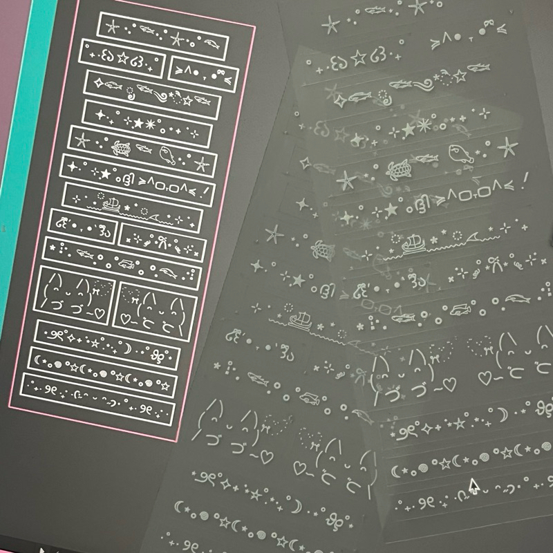 

cute white kaomoji(s) - UV Deco sticker