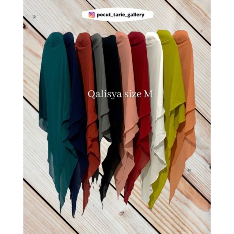 khimar Qalisya Resleting depan