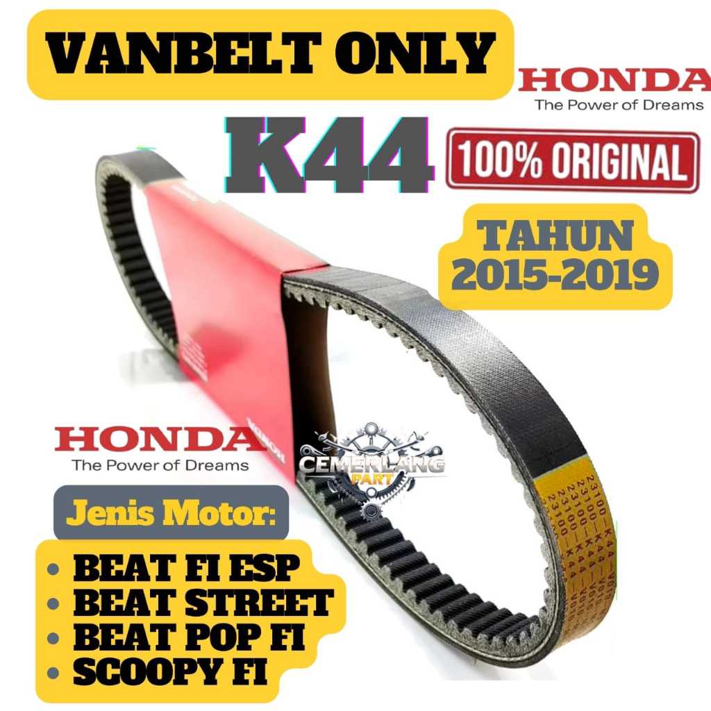 VANBELT ONLY K44 ORIGINAL BEAT FI ESP, BEAT STREET, BEAT POP FI, SCOOPY FI HONDA AHM
