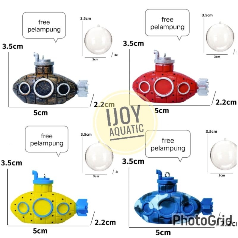 Hiasan akuarium KAPAL SELAM dekorasi miniatur akuarium