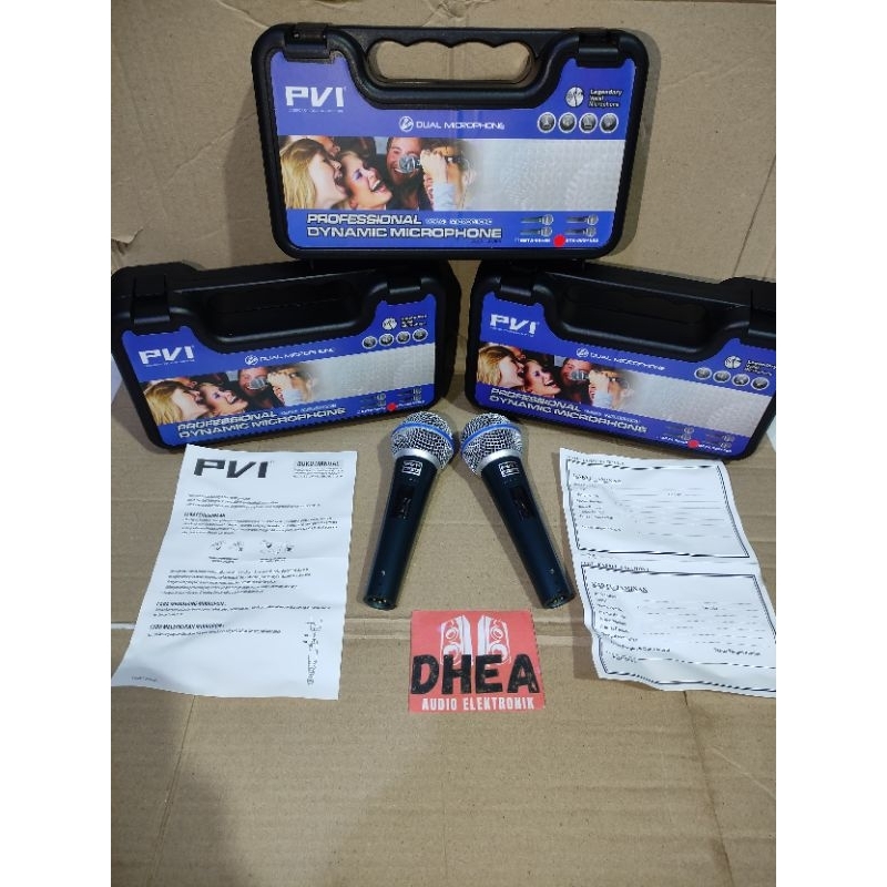 Mic Dynamic PVI Beta58 Beta 58 S Koper isi 2 Mic Pakai Saklar/tanpa saklar Original Mik Vokal Kabel 